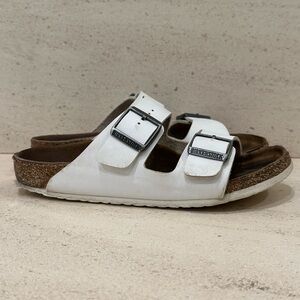 White Birkenstock Arizona Slides size 34